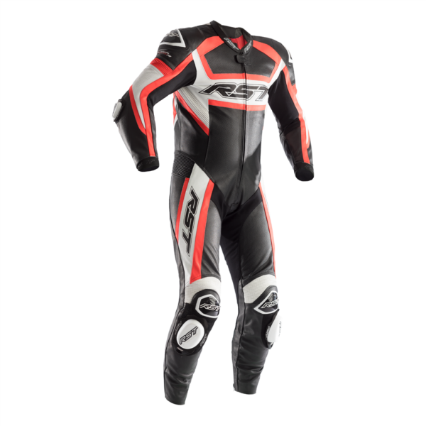 Racing suit with CE level 2 protection, external sliders and an aerodynamic race hump.